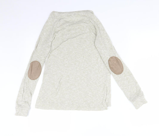 Bershka Womens Beige Viscose Basic T-Shirt Size XS Round Neck