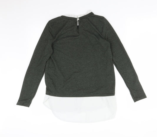 Dorothy Perkins Womens Green Polyester Basic T-Shirt Size 8 Round Neck