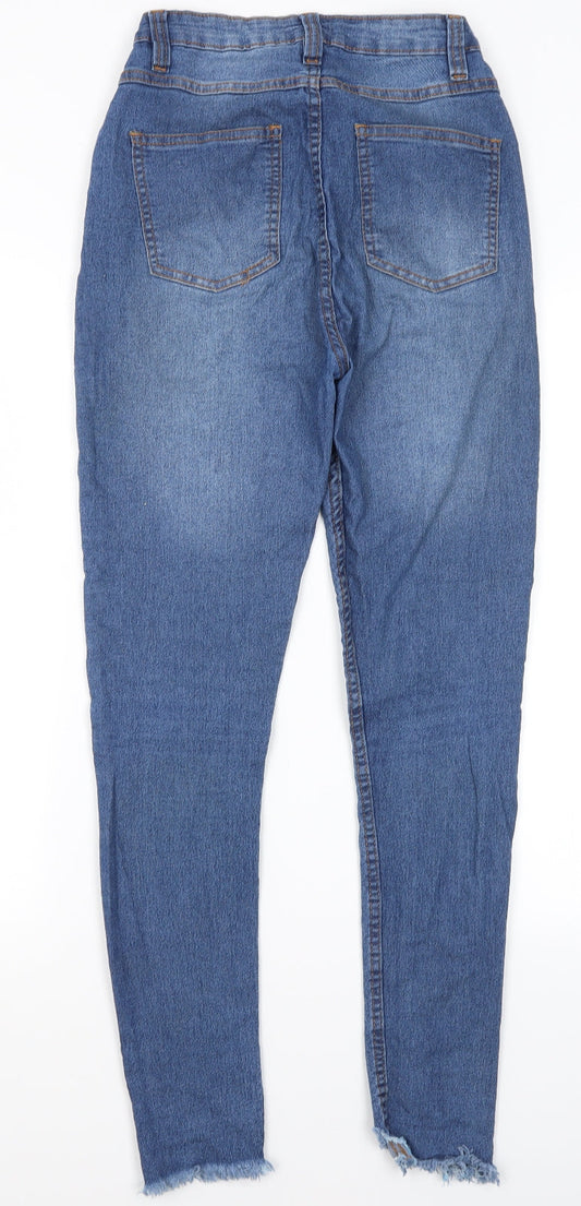 Pretty Little Thing Womens Blue Cotton Skinny Jeans Size 6 L27 in Regular