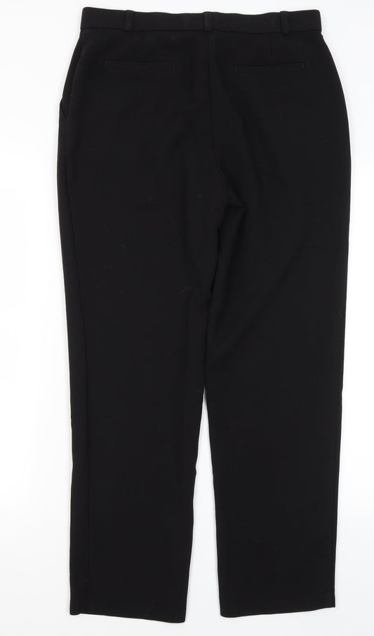 M&S Womens Black Polyester Dress Pants Trousers Size 12 L28.5 in Regular