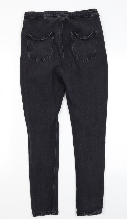 Pretty Little Thing Womens Black Cotton Skinny Jeans Size 12 L26.5 in Regular