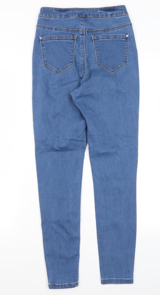 Missguided Womens Blue Cotton Skinny Jeans Size 8 L26 in Regular