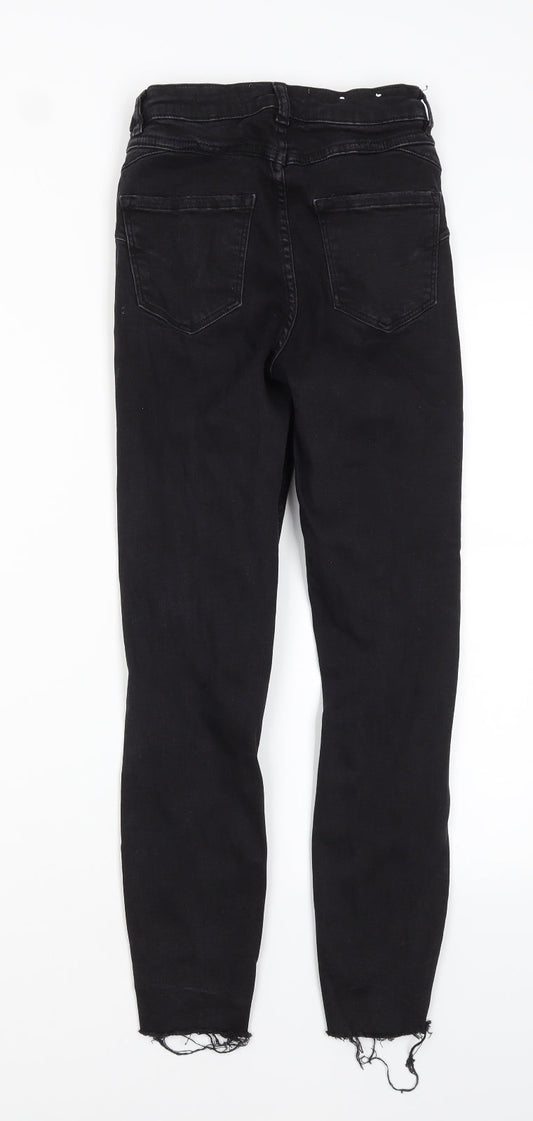 New Look Womens Black Cotton Skinny Jeans Size 6 L25.5 in Regular
