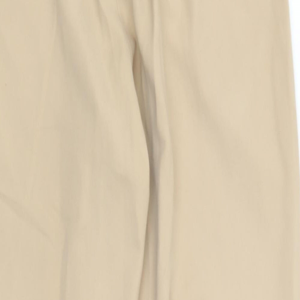 M&S Womens Brown Polyester Trousers Size 14 L29.5 in Regular