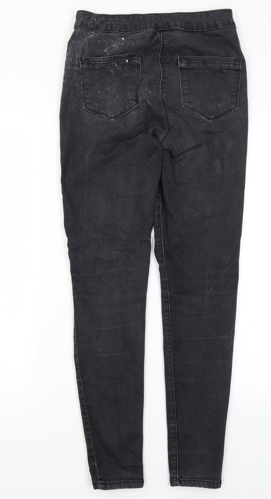 Matalan Womens Grey Cotton Skinny Jeans Size 12 L28 in Regular