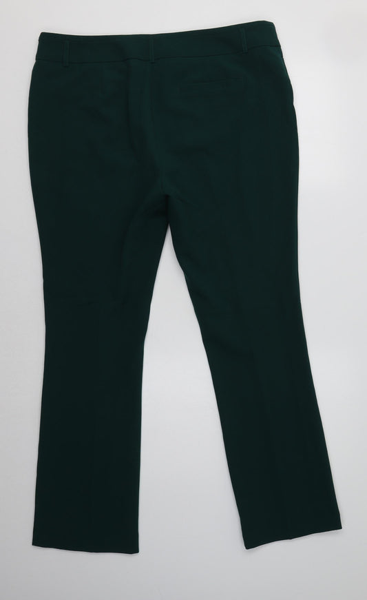 Papaya Womens Green Polyester Dress Pants Trousers Size 16 L30 in Regular