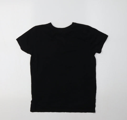 Primark Girls Black Cotton Basic Polo Size 8-9 Years Crew Neck - PlayStation