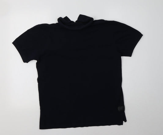 DNM Dissident Mens Blue Cotton Polo Size M Collared