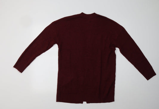 H&M Womens Purple V-Neck Acrylic Cardigan Jumper Size S