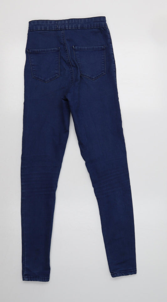 Miss Selfridge Womens Blue Cotton Jegging Jeans Size 6 L29 in Regular