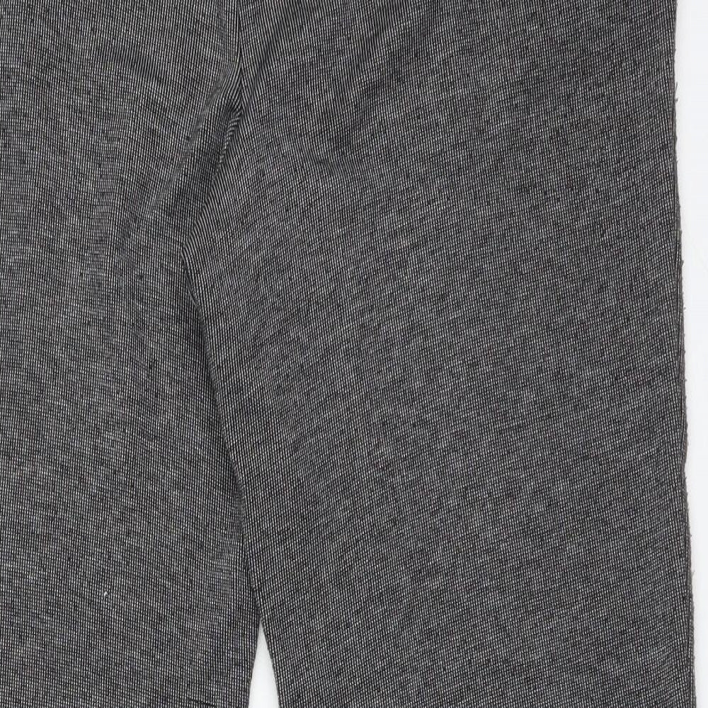 M&S Womens Black Polyester Trousers Size 14 L28 in Regular