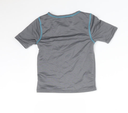 Crane Boys Grey Polyester Basic T-Shirt Size 3-4 Years Crew Neck
