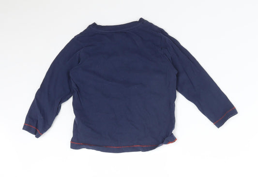 Nutmeg Boys Blue Cotton Basic T-Shirt Size 2-3 Years Round Neck - I DO MY OWN STUNTS