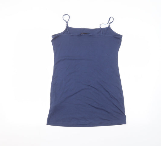 Marks and Spencer Womens Blue Polyester Basic T-Shirt Size 12 Round Neck