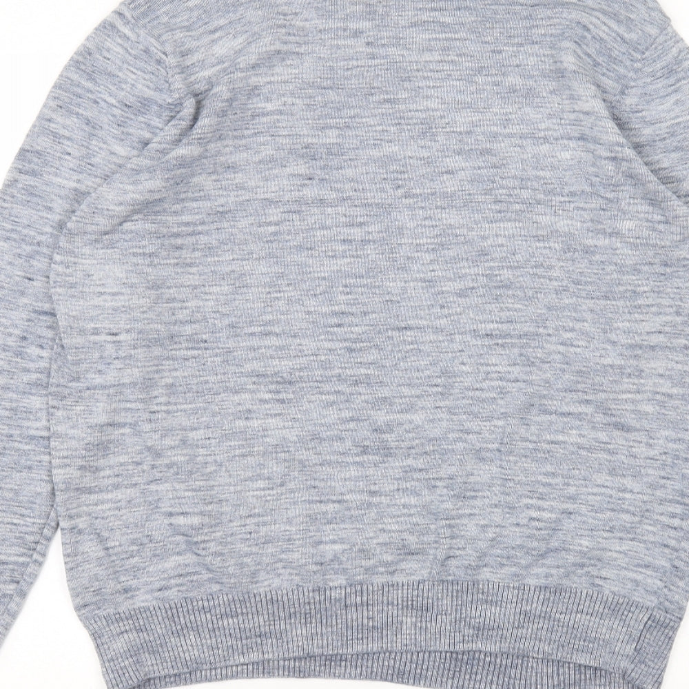 Cedar Wood State Mens Blue Round Neck Cotton Pullover Jumper Size L