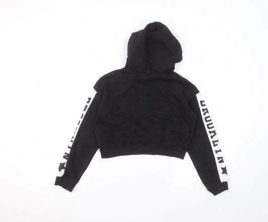 H&M Boys Black Cotton Pullover Hoodie Size 9-10 Years
