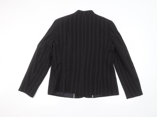 Klass Womens Black Striped Jacket Size 14