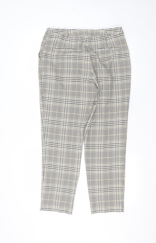 Dorothy Perkins Womens White Polyester Trousers Size 10 L27 in Regular