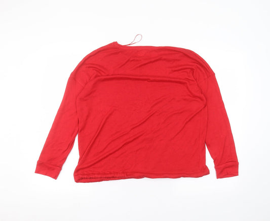Matalan Womens Red Round Neck Viscose Pullover Jumper Size M
