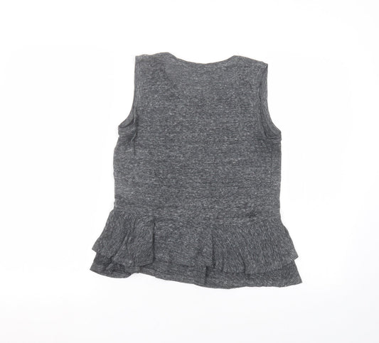 Gap Womens Black Linen Basic T-Shirt Size XS Round Neck