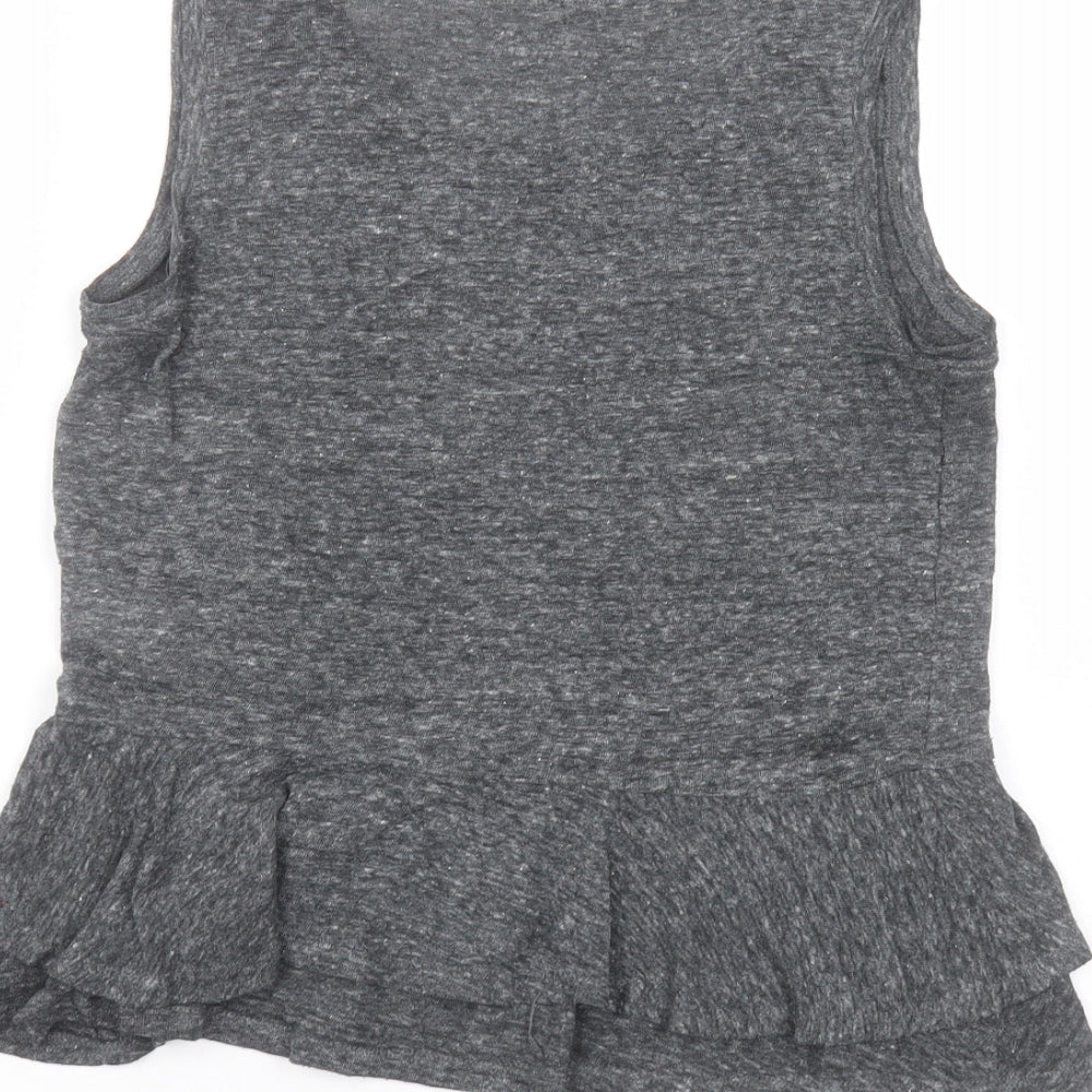 Gap Womens Black Linen Basic T-Shirt Size XS Round Neck