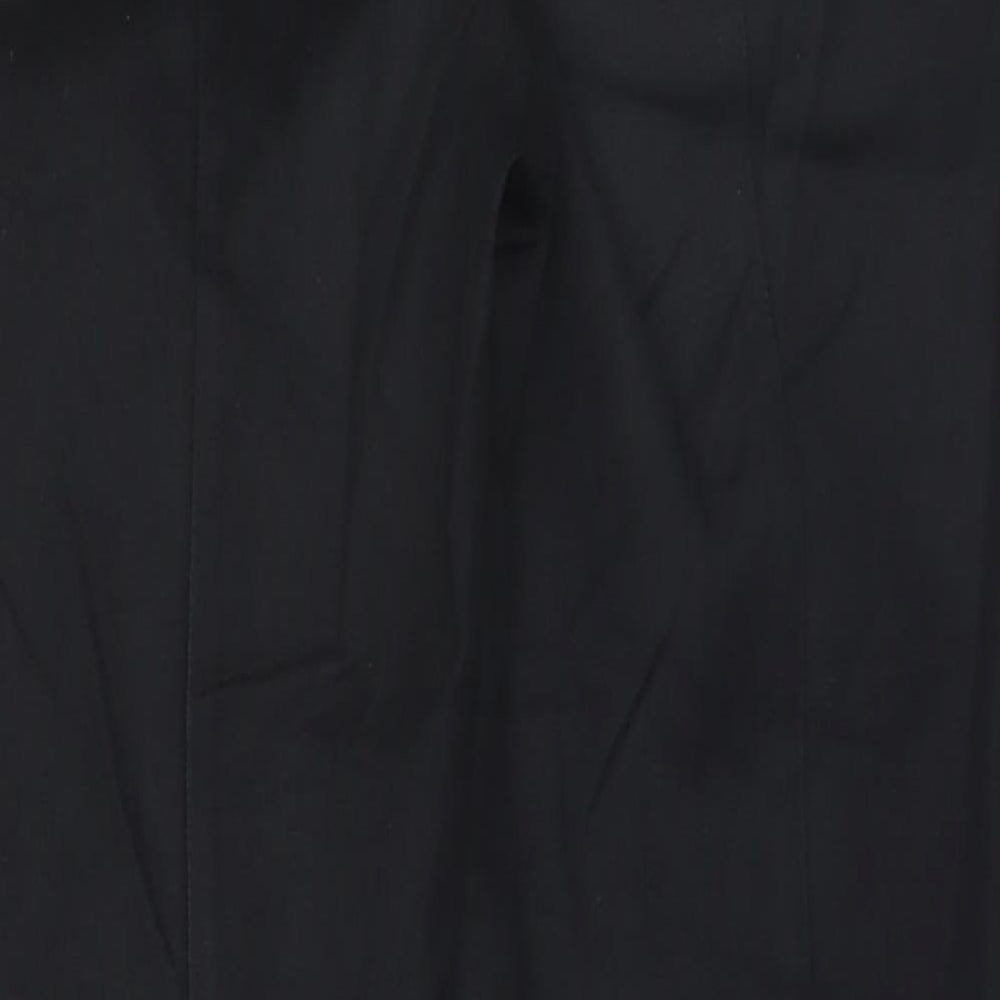 Oasis Womens Black Cotton Trousers Size 8 L25 in Regular