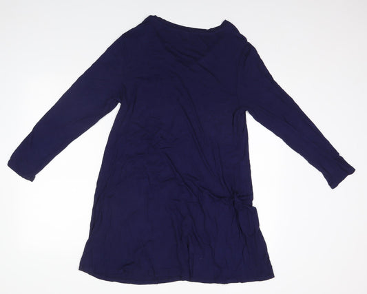 eanklosco Womens Blue Viscose A-Line Size XL Round Neck