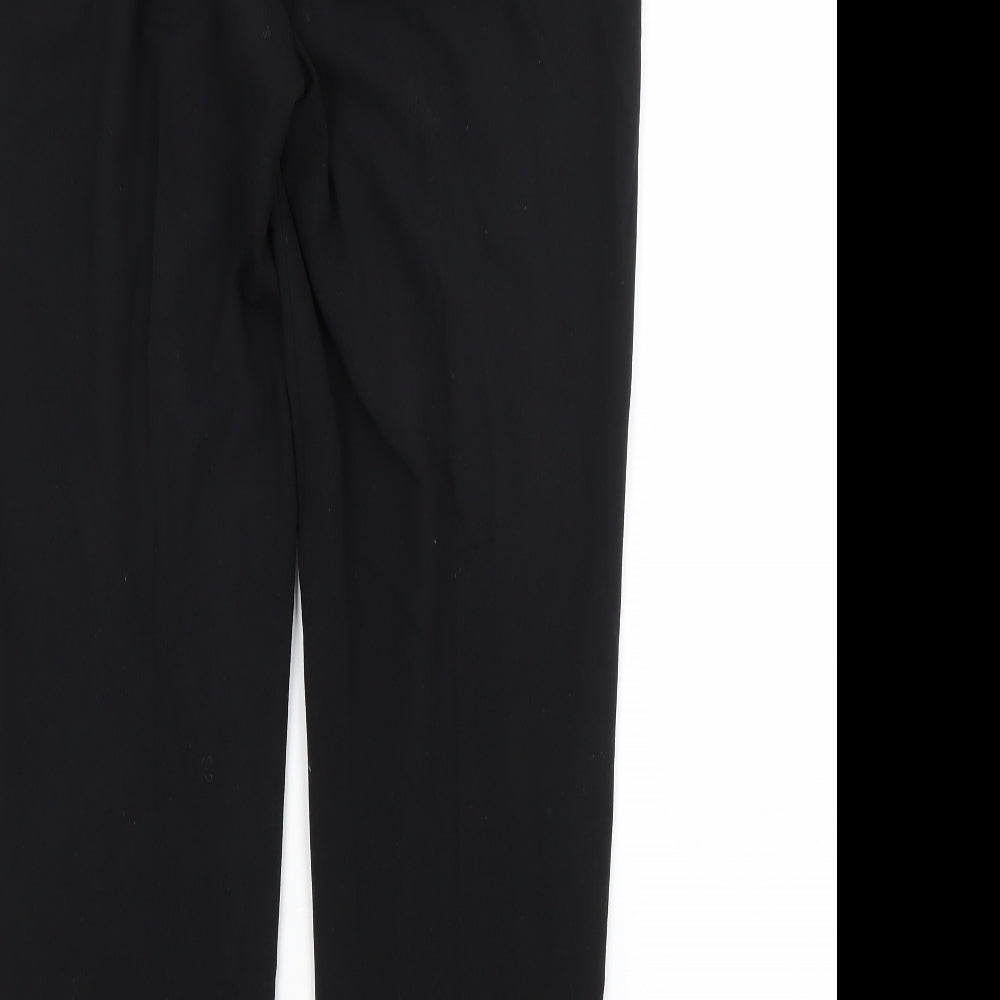 M&S Womens Black Polyester Trousers Size 14 L29 in Regular