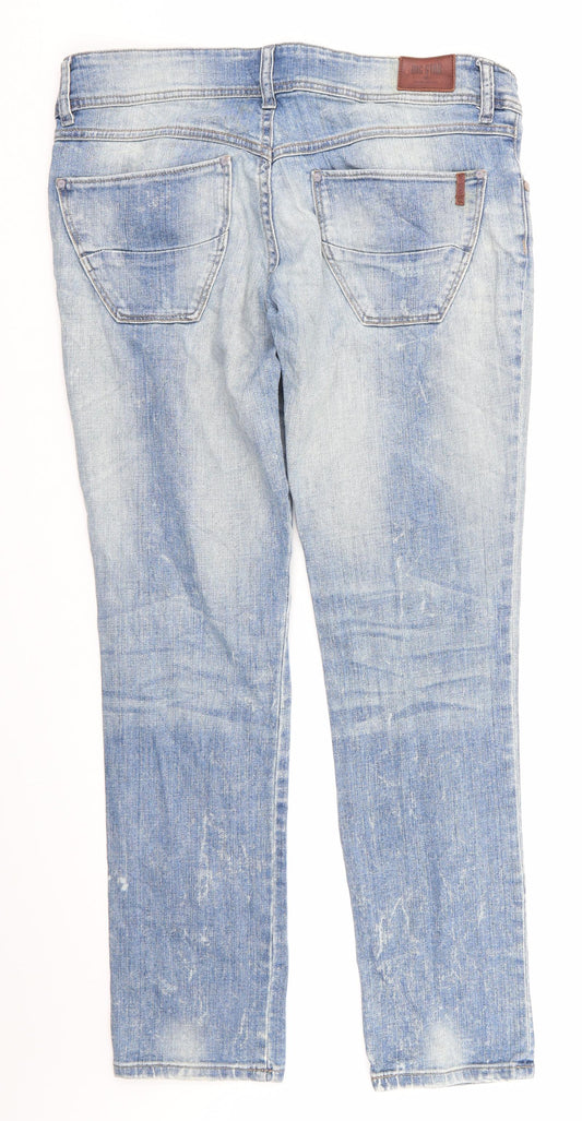 BIG STAR Mens Blue Cotton Tapered Jeans Size 31 in L30 in Slim - Soft Feel