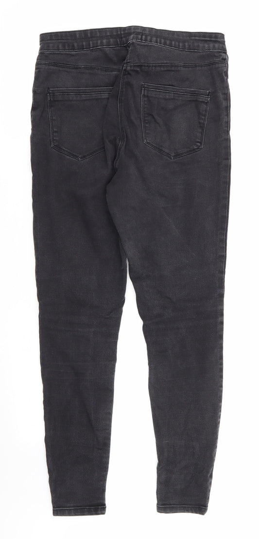 Papaya Denim Womens Black Cotton Skinny Jeans Size 12 L28 in Regular