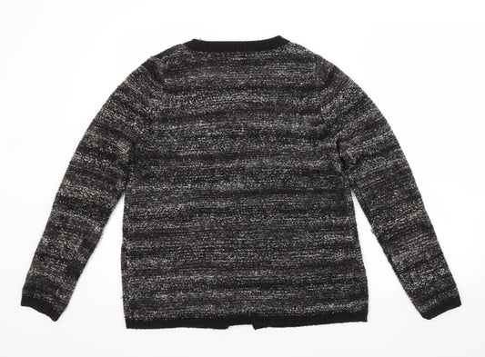 Papaya Womens Grey Scoop Neck Acrylic Cardigan Jumper Size 14