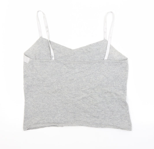 Fenn Wright Manson Womens Grey Cotton Cropped Tank Size XL V-Neck