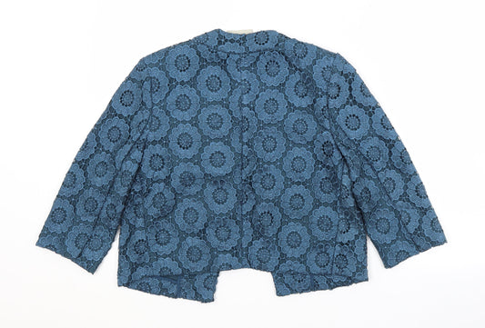 ASOS Womens Blue Floral Jacket Size 6