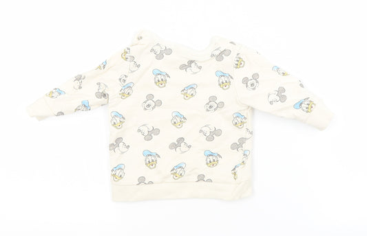 George Baby Beige Spotted Cotton Pullover Jumper Size 0-3 Months - DISNEY