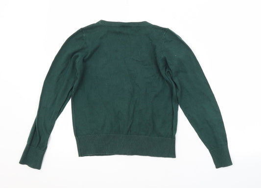 NEXT Boys Green V-Neck Cotton Cardigan Jumper Size 9-10 Years