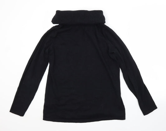 BPC Womens Black Roll Neck Cotton Pullover Jumper Size 12