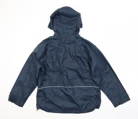 Result Boys Blue Rain Coat Coat Size 9-10 Years