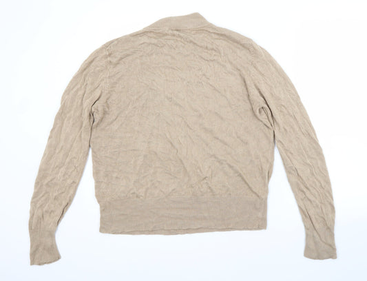 Preworn Womens Brown Crew Neck Acrylic Pullover Jumper Size 20