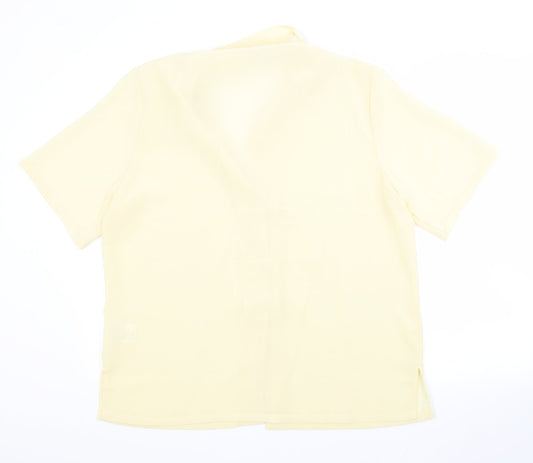 Damart Womens Yellow Polyester Basic Button-Up Size 18 Collared