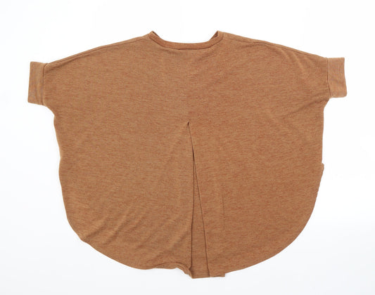 River Island Womens Brown Crew Neck Polyester Pullover Jumper Size 8