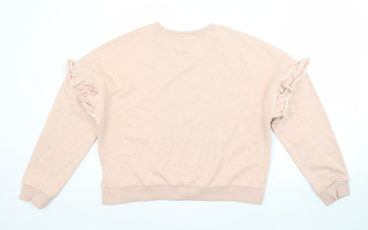 Urban Classics Womens Pink Cotton Pullover Sweatshirt Size L