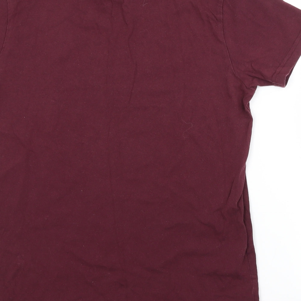 Primark Boys Purple Cotton Basic T-Shirt Size 12-13 Years Crew Neck