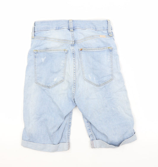 Preworn Womens Blue Cotton Cut-Off Shorts Size 6 L9 in Regular