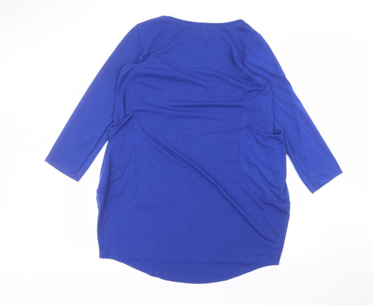 kidsform Womens Blue Round Neck Polyester Pullover Jumper Size XL