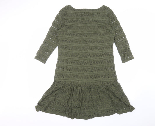 Le Redoute Womens Green Polyamide A-Line Size 14 Roll Neck