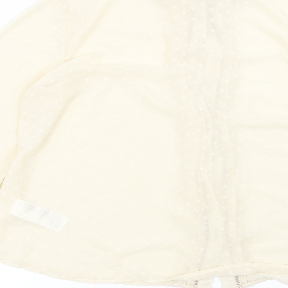 Oasis Womens Beige Polyester Basic Button-Up Size 16 Collared