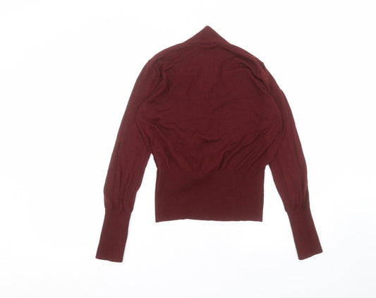 H&M Womens Red Acrylic Basic Blouse Size M V-Neck
