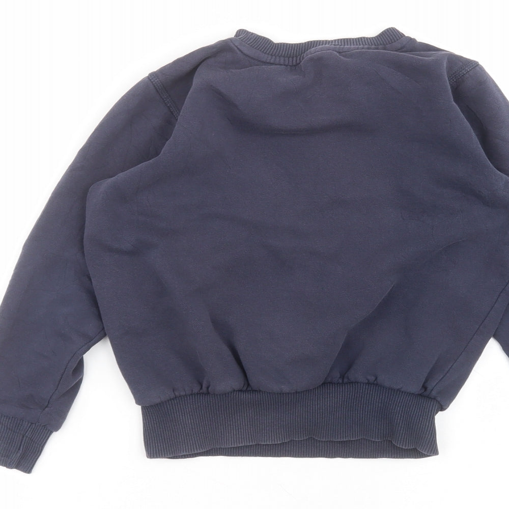 Umbro Boys Blue Round Neck Cotton Pullover Jumper Size 7-8 Years
