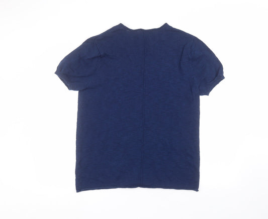 River Island Womens Blue Cotton Basic T-Shirt Size M Round Neck