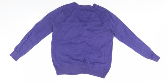 NEXT Womens Blue V-Neck Cotton Cardigan Jumper Size 12
